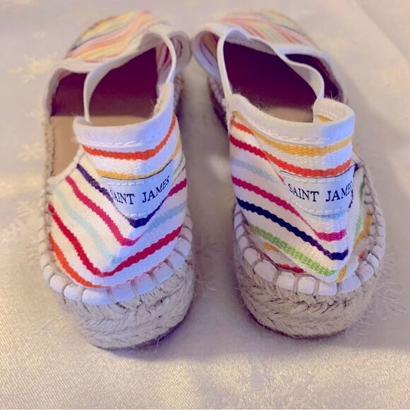 Saint James Espadrilles Boat Shoes Rainbow Nautical Sz 9 NWOT Gorgeous - Picture 7 of 8